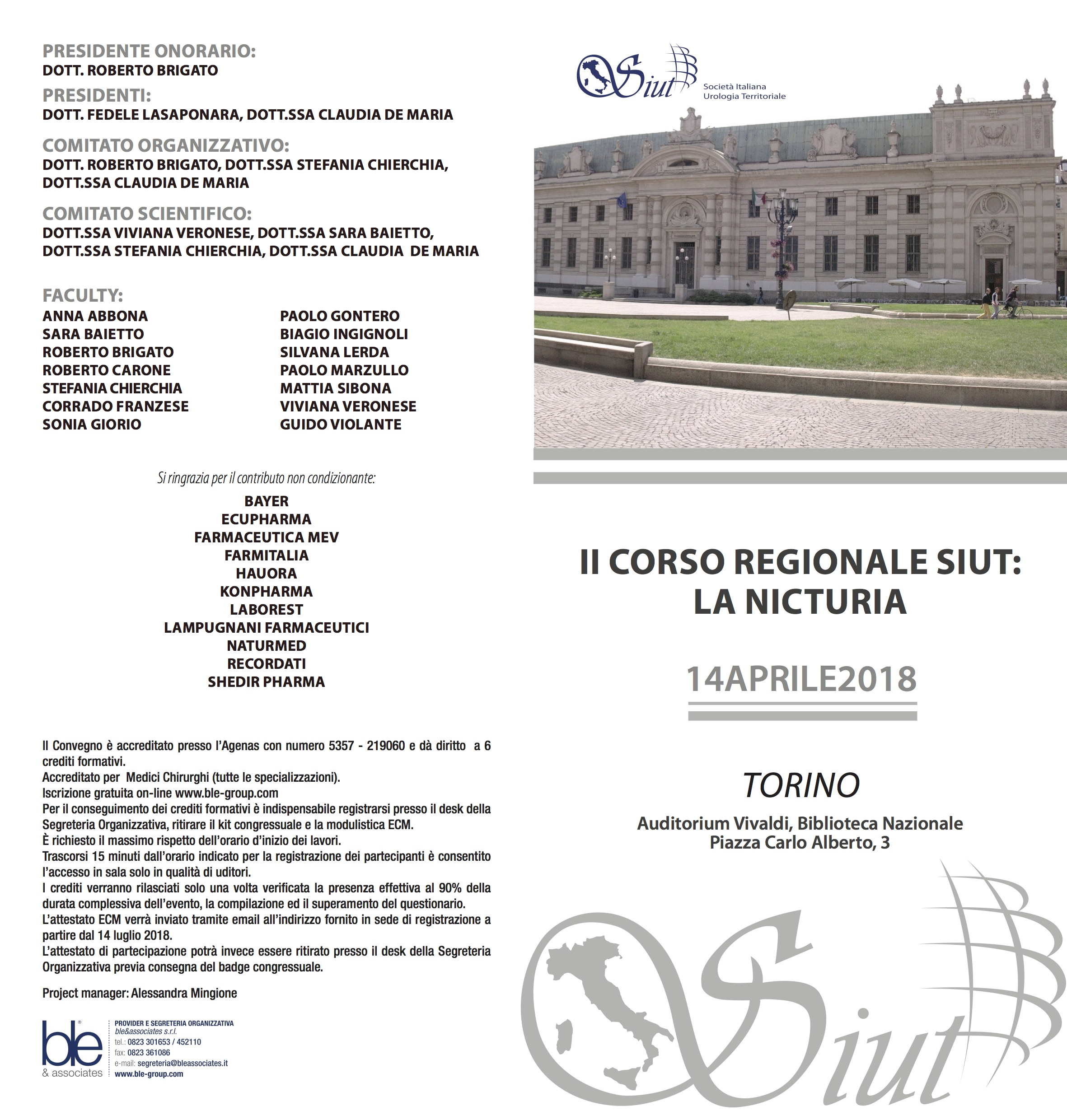 II CORSO REGIONALE SIUT: LA NICTURIA